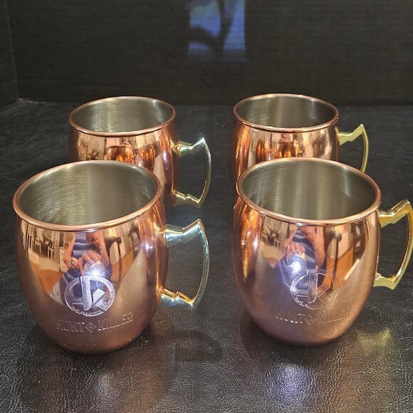 Hunt A Killer Detective Juice Copper Moscow Mule Mug Nickel Lined Set of 4 New - Picture 1 of 10